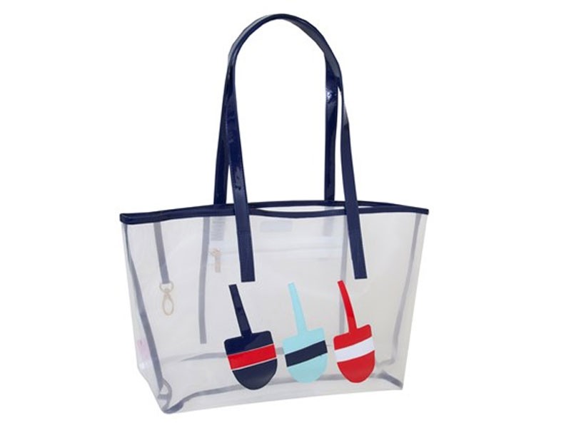 White Mesh Amy Tote with Navy Three Buoys For Women
