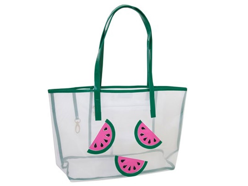 White Mesh Amy Tote with Pink Watermelon Slices For Women