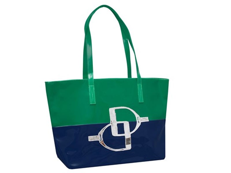 Hunter Green Amy Tote with Shiny Silver Stirrups For Women
