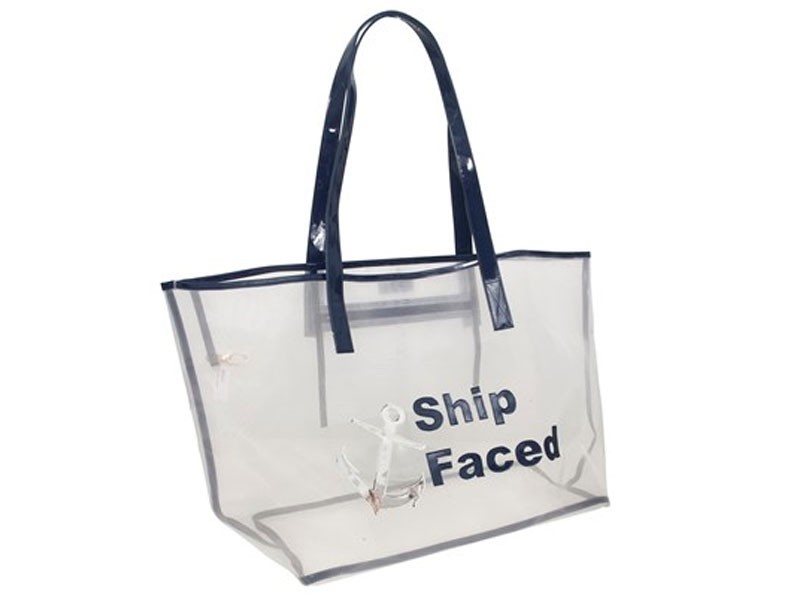 White Mesh Madison Tote with Navy Ship Faced For Women