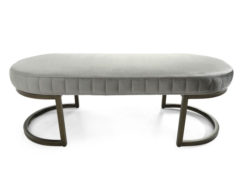 Nash Modern Glam Velvet Bench with Channel Stitching