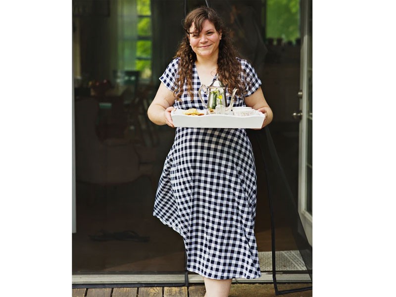 Women's Margaret Dress Navy and White Gingham