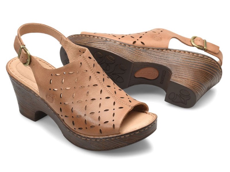 Born Diamond In Cognac Heel Sandals For Women