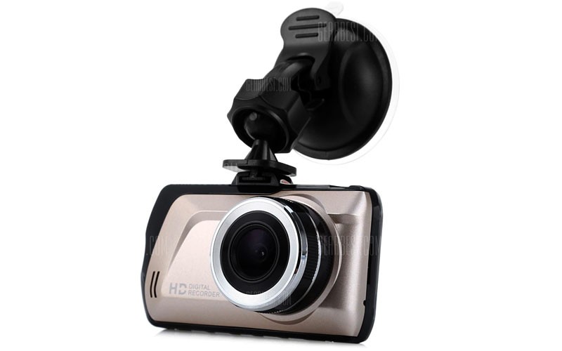 1080P Full HD 5MP 120 Degree Angle Car DVR Recorder Camera - Black & Golden