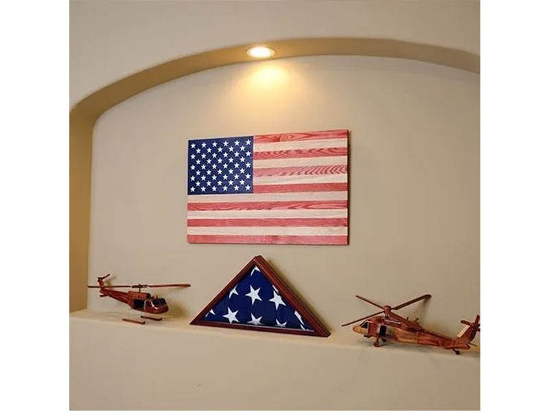 Color Washed Rustic Wooden American Flag