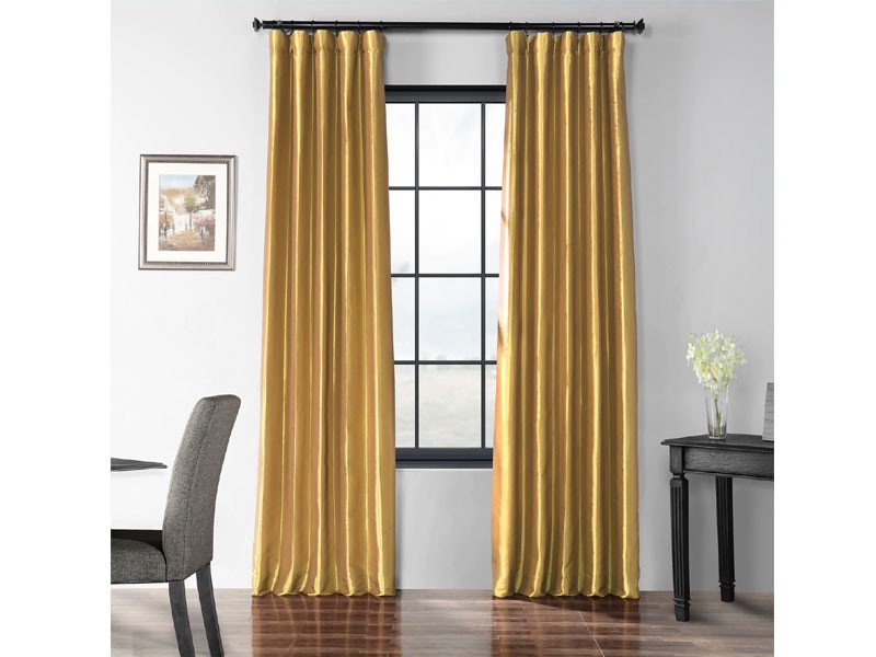 Golden Spice Blackout Faux Silk Taffeta Curtain