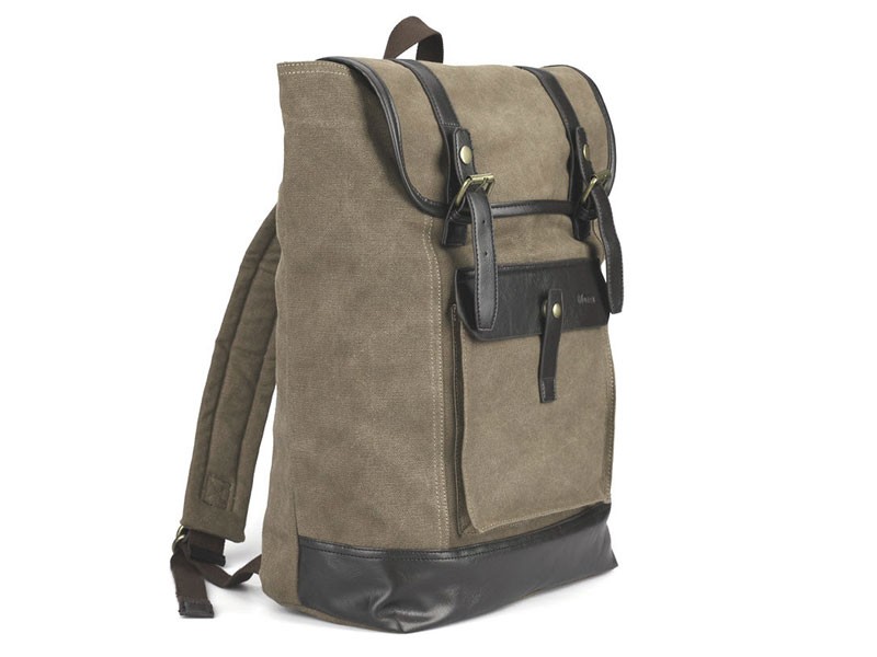 Muze East Street Classic Men's Canvas Book Bag Backpack Army Green