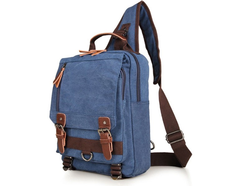 Hana Bay Men's Canvas Retro-style Single-shoulder Crossbody Backpack