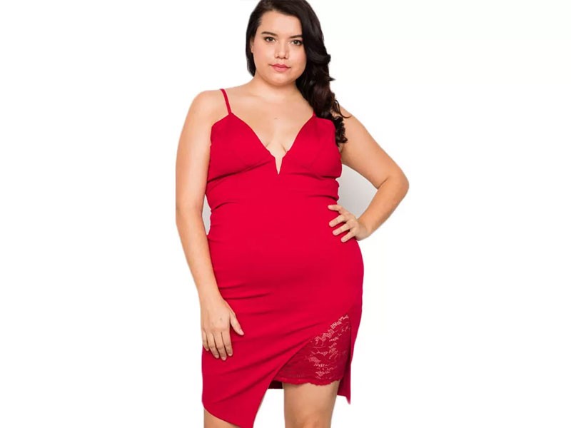 Red Bodycon cami mini dress For Women