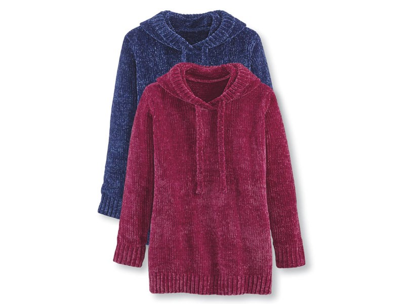 Chenille Hoodie Tunic For Women