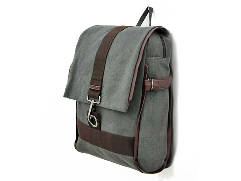 Men's Trendy Schoolboy Bookbag & Backpack Grey