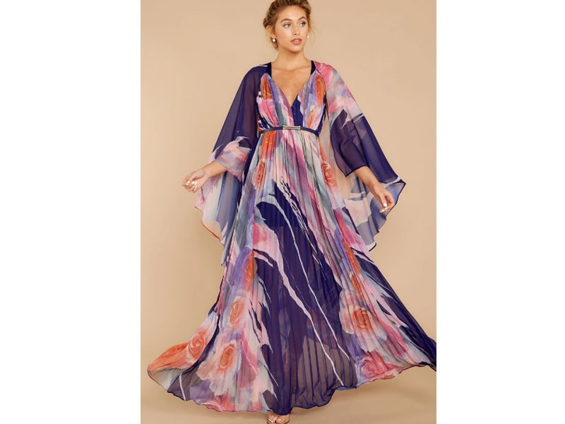Every Fairytale Navy Multi Floral Print Maxi Dress For Women