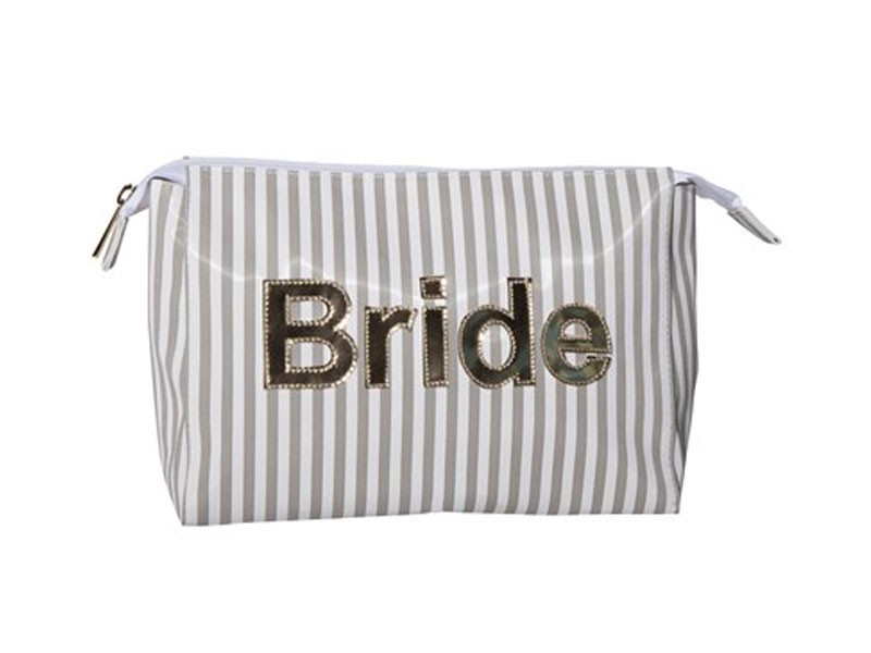 Wide Gray Stripes Small Betty with Shiny Gold Bride