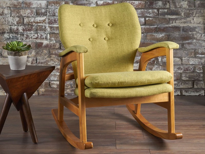 Whitman Mid Century Fabric Rocking Chair