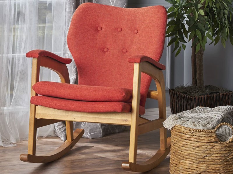 Whitman Mid Century Fabric Rocking Chair