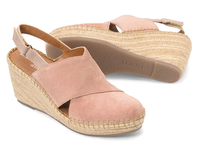 Born Minam In Rose Cloud Suede Sandals For Women