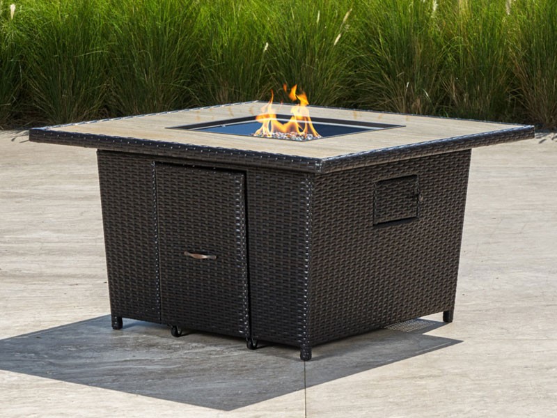 Portofino Comfort Stone Top Fire Table Espresso