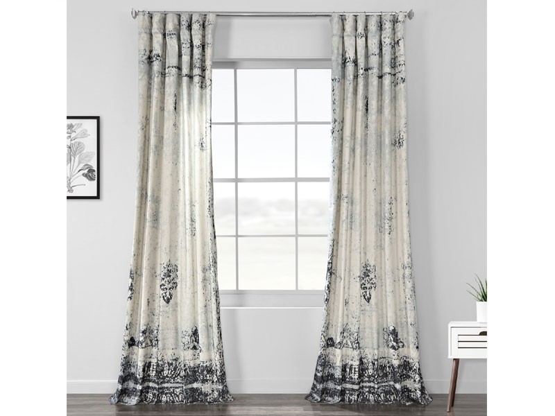 Bazaar Indigo Digital Printed Cotton Twill Curtain