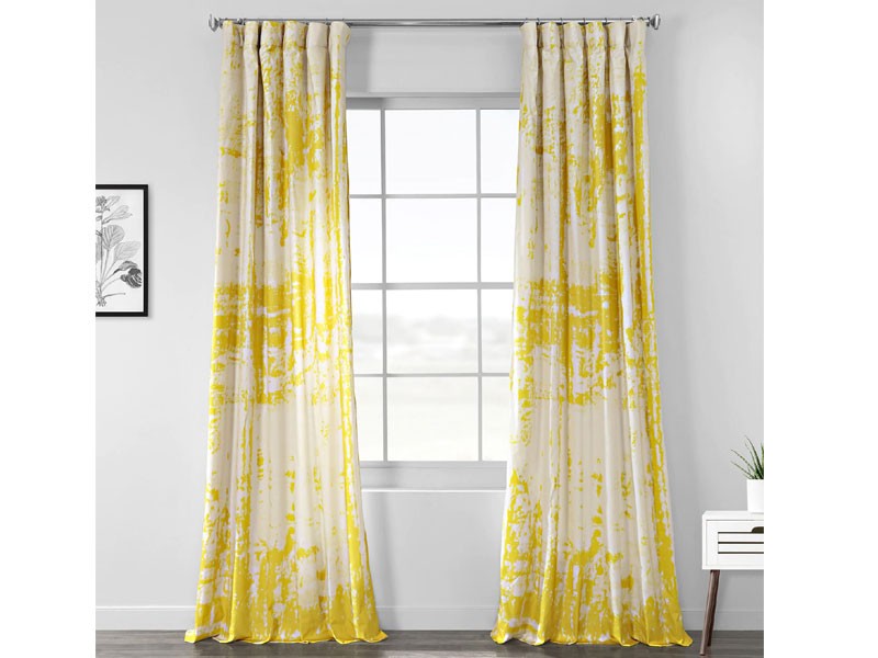 Arcade Yellow Digital Printed Cotton Twill Curtain