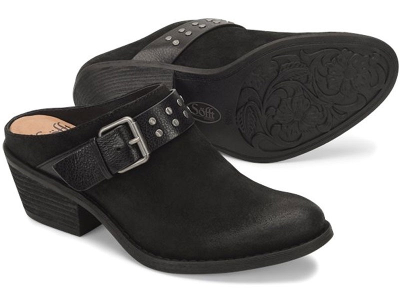 Sofft Adena Black Suede Sandals For Women