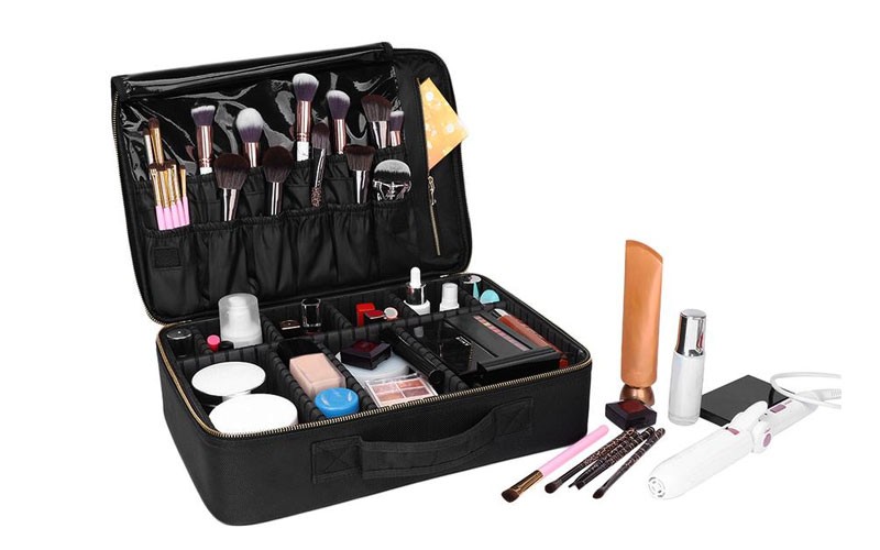 Professional Cosmetic Makeup Bag Organizer Makeup Boxes Black