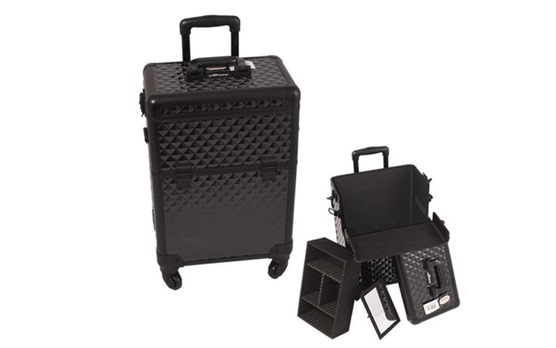 Sunrise E6301DMAB All Black Diamond 4-Wheels Case