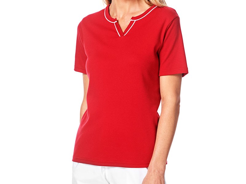 Women's Hasting & Smith Short Sleeve Split Neck Tee