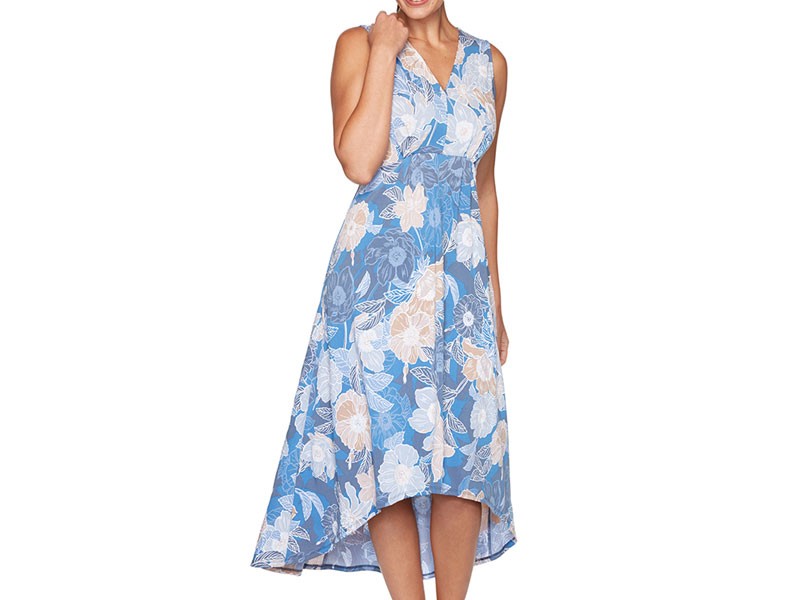 Plus Size Ruby Rd. Sleeveless Floral Puff Print A-Line Dress