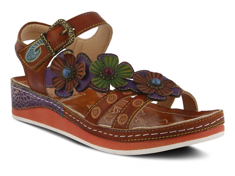 Women's Goodie Floral Leather Sandals By Spring Step