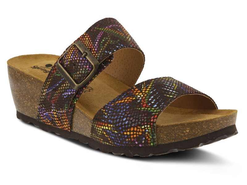 Women's Barnabas Leather Slides By Spring Step