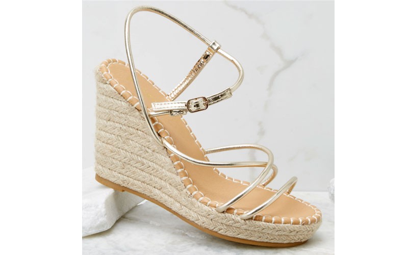 Minutes To Midnight Gold Wedges For Women