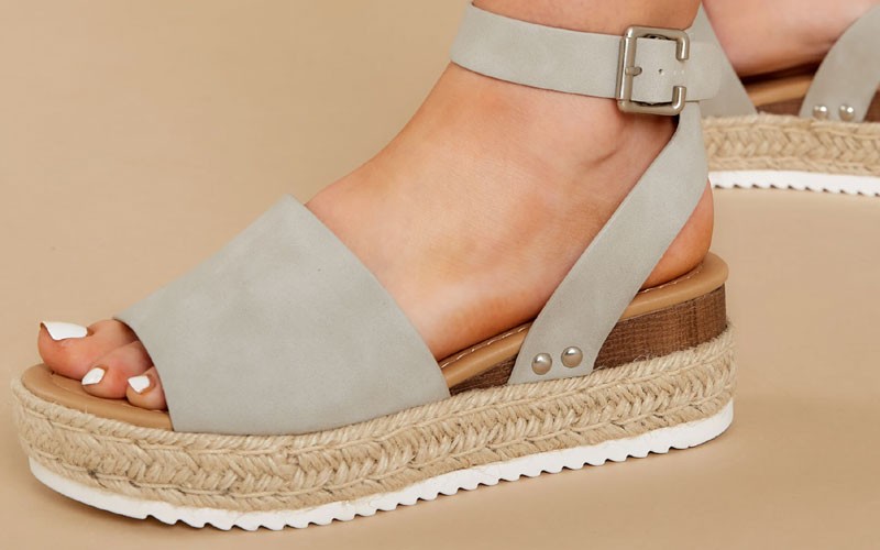 Know The Way To You Light Grey Flatform Sandals For Women