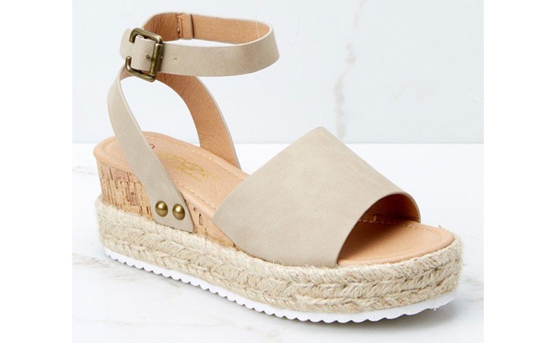 Meet Me Here Taupe Flatform Sandal For Women