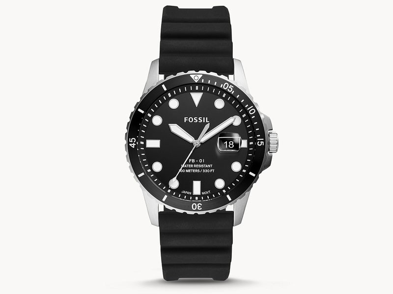 FB-01 Three-Hand Date Black Silicone Watch For Men