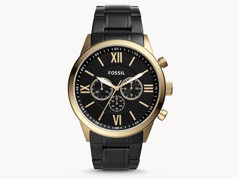 Flynn Chronograph Black Stainless Steel Watch For Men