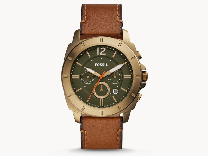 Privateer Sport Chronograph Luggage Leather Watch For Men