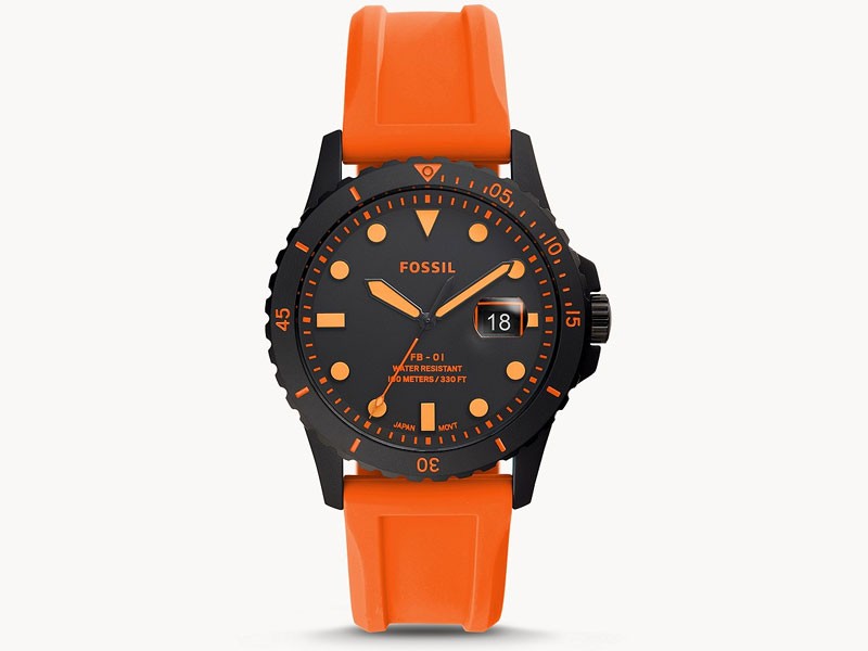 FB-01 Three-Hand Date Neon Orange Silicone Watch For Men