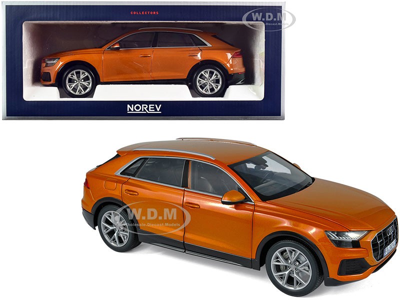 2018 Audi Q8 Orange Metallic 1/18 Diecast Model Car by Norev