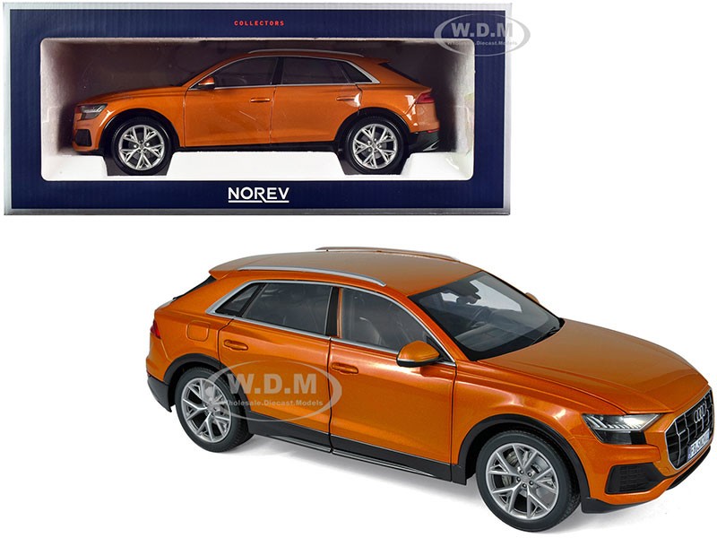 2018 Audi Q8 Orange Metallic 1/18 Diecast Model Car by Norev