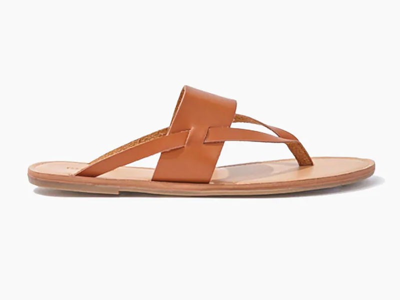 Thong Faux Leather Sandals For Women