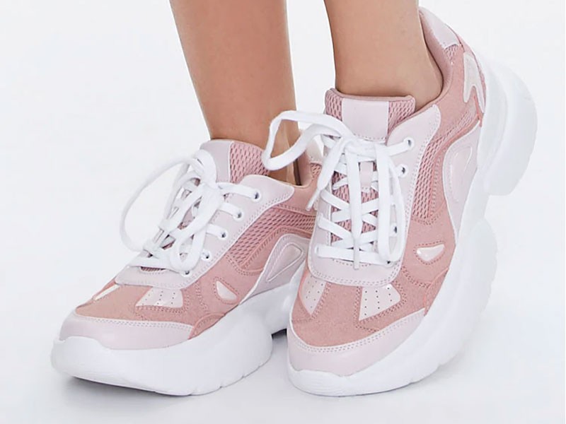 Lace-Up Platform Sneakers For Women
