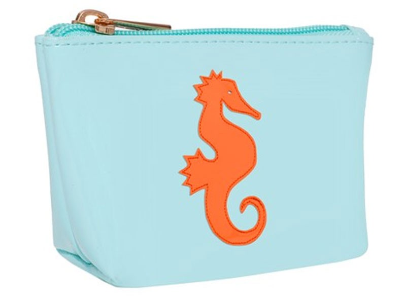Light Blue Mini Avery with Orange Seahorse Bag For Women