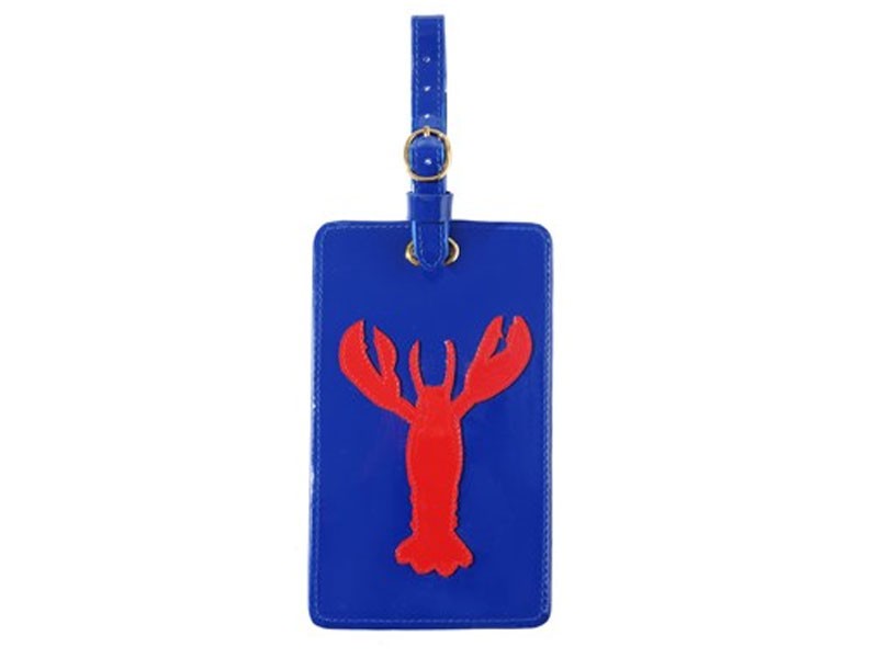 Navy Luggage Tag with Red Lobster 1