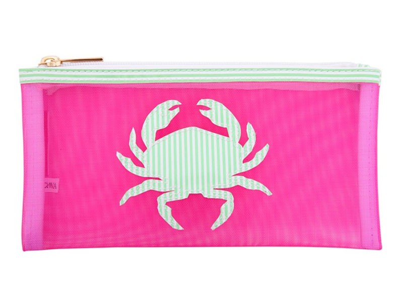 Hot Pink Mesh Moya Case with Green Stripe Crab