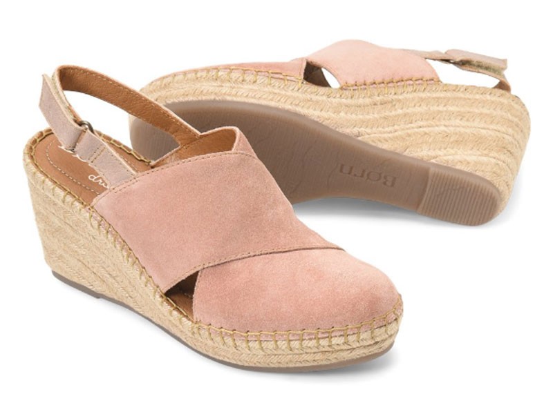 Born Minam In Rose Cloud Suede Sandals For Women