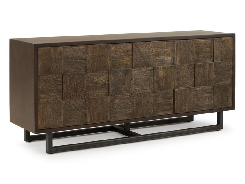 Bruce Checker Patterned Console Brown