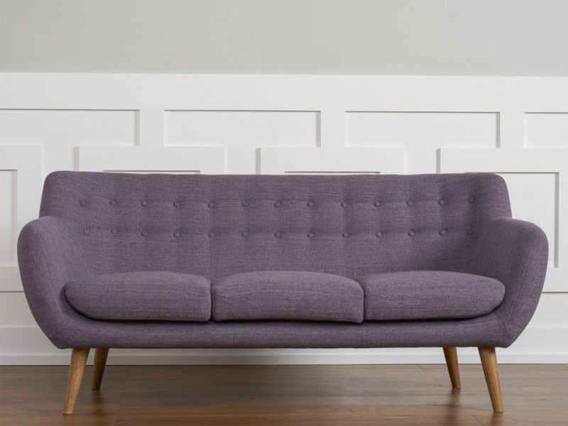 Rhodes Mid-Century Modern Tufted Sofa Venga Purple