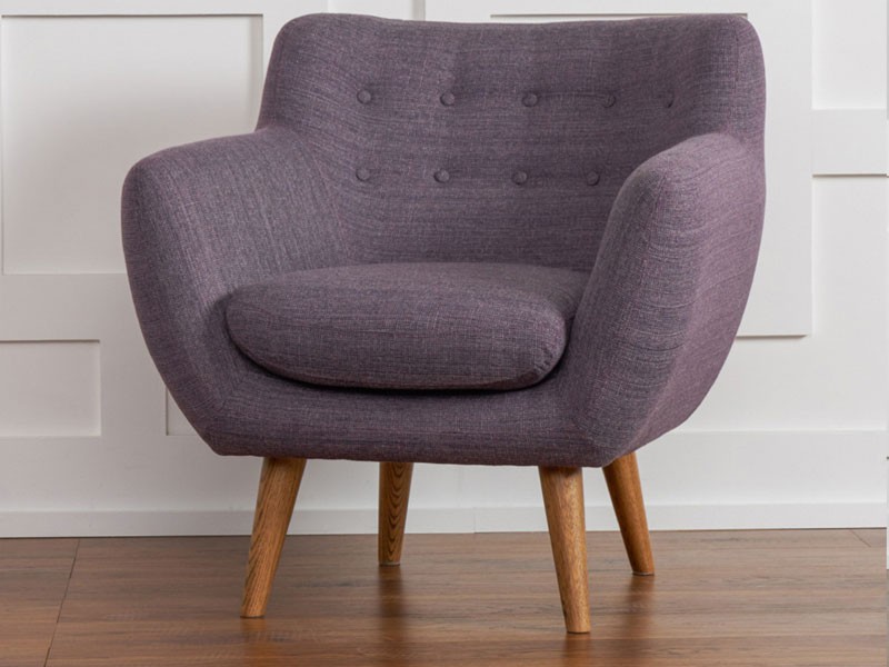 Rhodes Mid-Century Modern Tufted Arm Chair Venga Purple