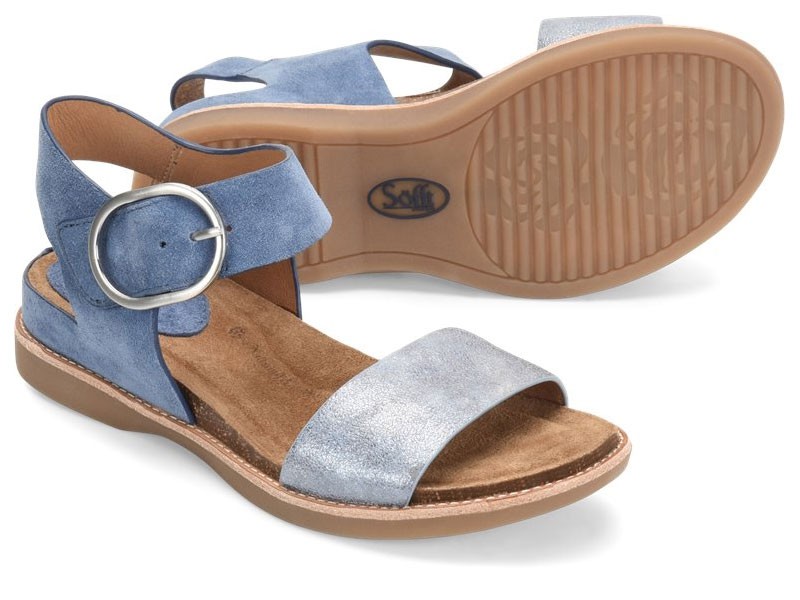 Sofft Bali French-Blue-Suede Women's Sandals