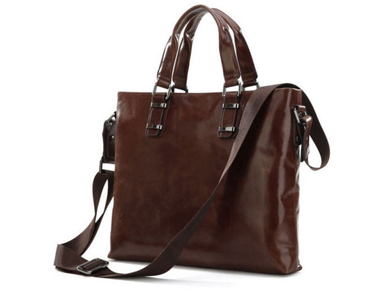 Burlington 2 Men's Smooth Vintage Leather Tote Messenger Bag & Tote